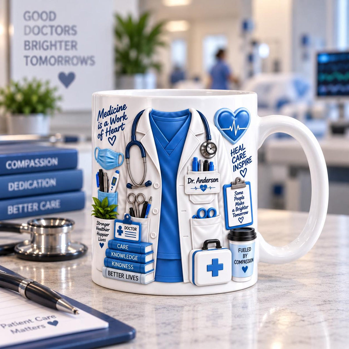 Personalized Doctor Mug with Name, Custom Medical Coffee Cup