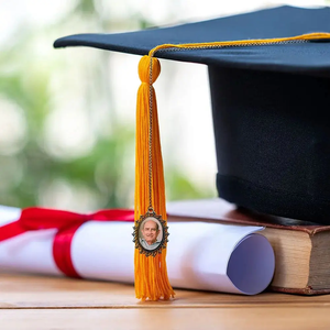 Personalized Photo Graduation Cap Charm, Memorial Photo Charm