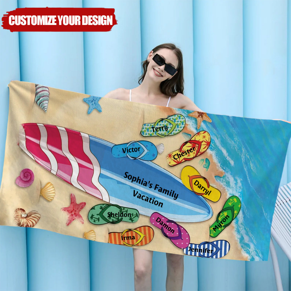 Best Summer Ever The Family Name - Personalized Beach Towel, Summer Gift For Family