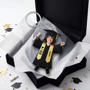 Personalized Graduate Keychian With Photo, Custom Face Graduation Bauble