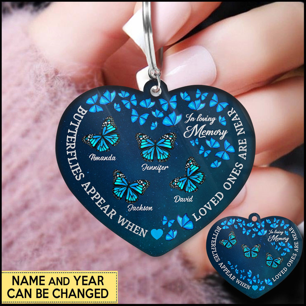 Memorial Butterfly In Loving Memory Personalized Acrylic Keychain