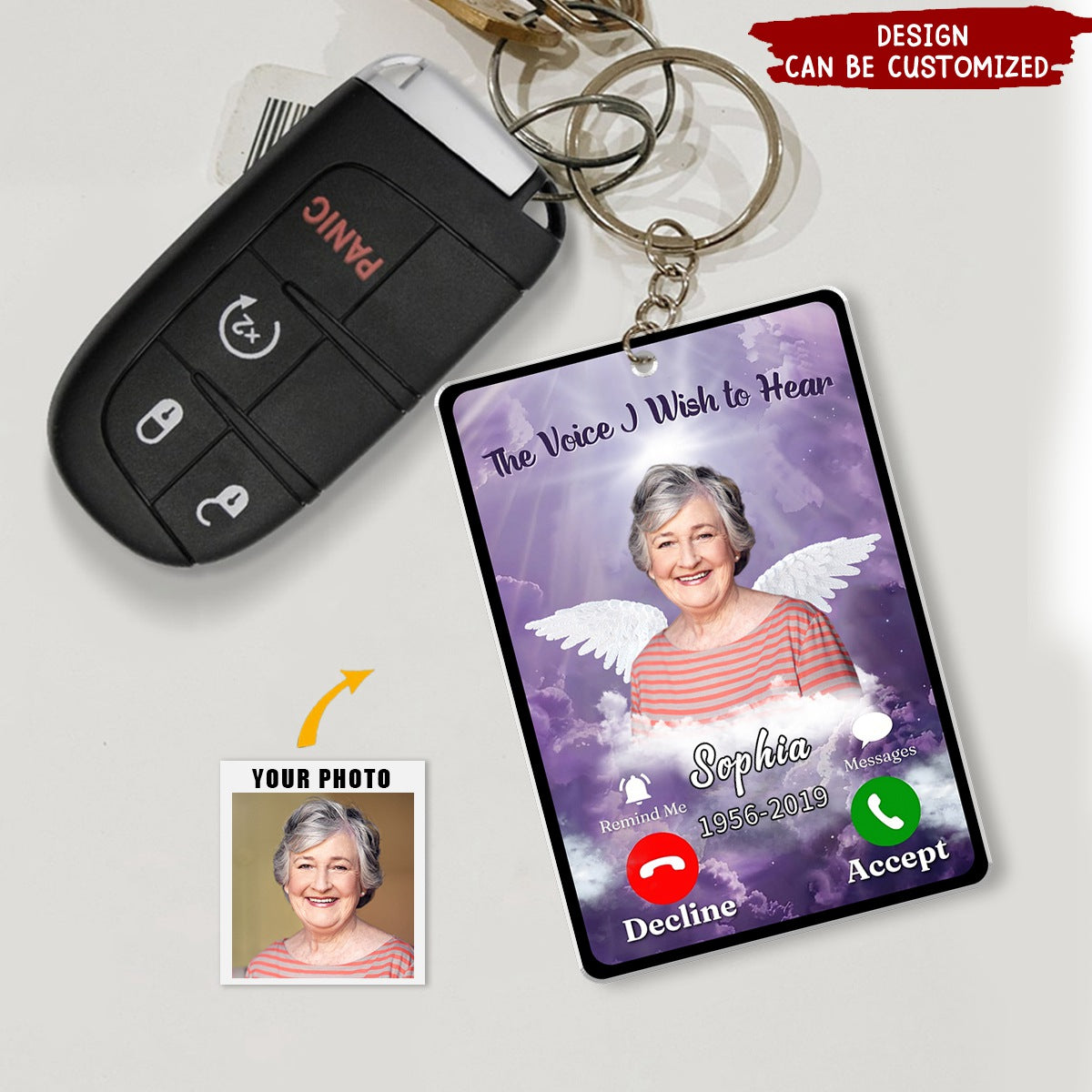 Phone Call from Heaven Personalized Acrylic Keychain