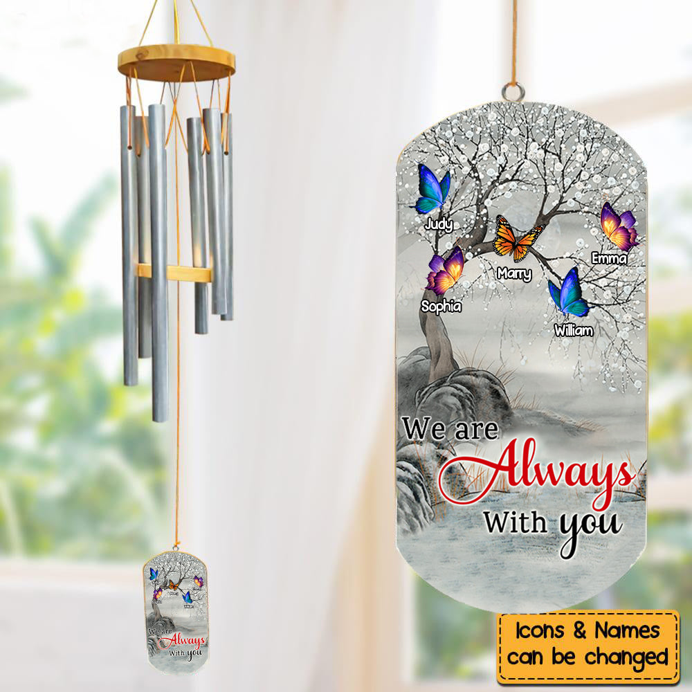 I Am Always With You Butterfly - Memorial Gift - Personalized Wind Chimes