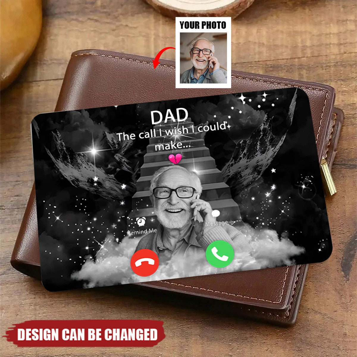 The Call I Wish I Could Make - Personalized Photo Aluminum Wallet Card