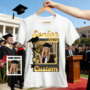 Custom Photo Name Shirt Class Of 2026 Graduation T-Shirt