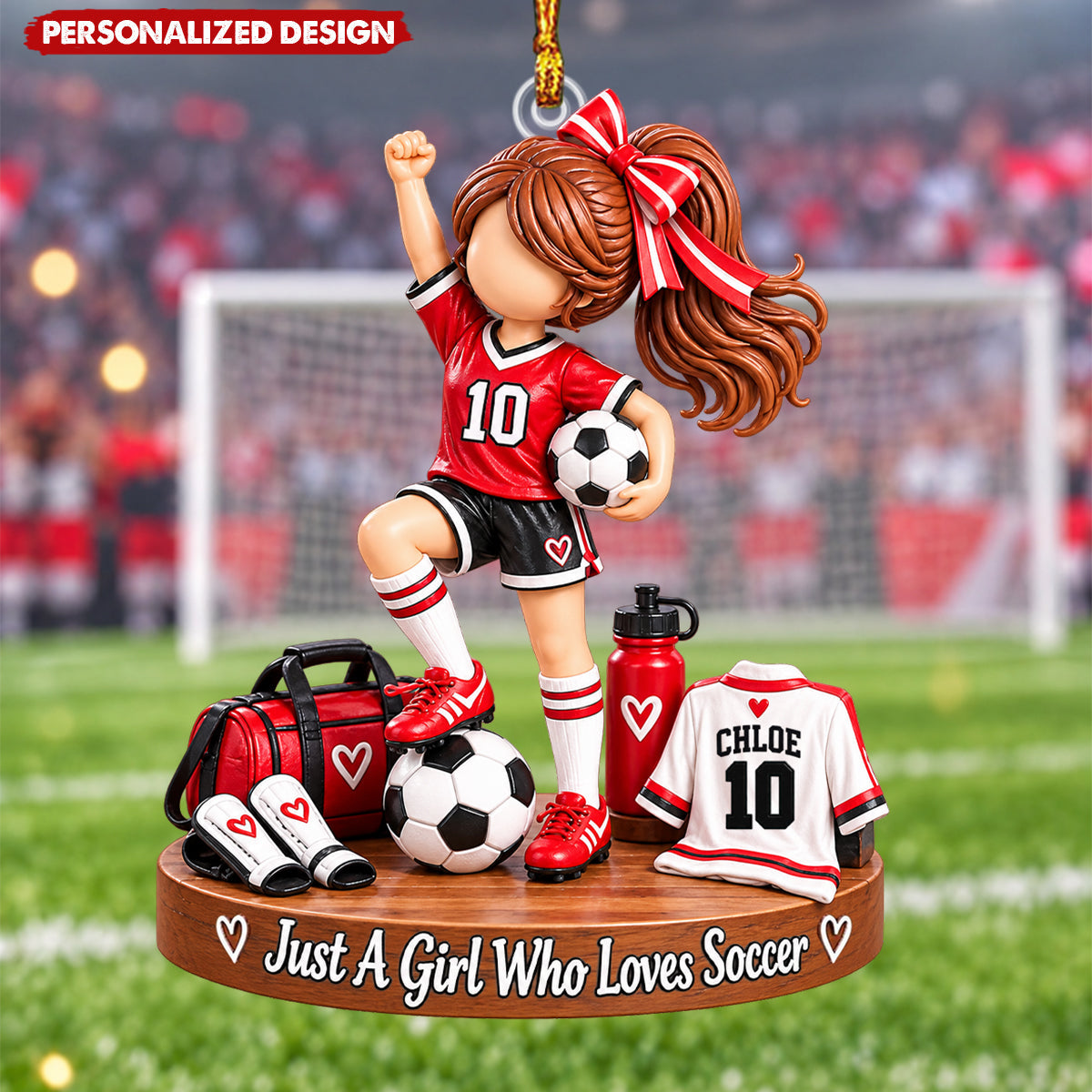 Just A Girl Who Loves Soccer - Personalized Soccer Christmas Ornament