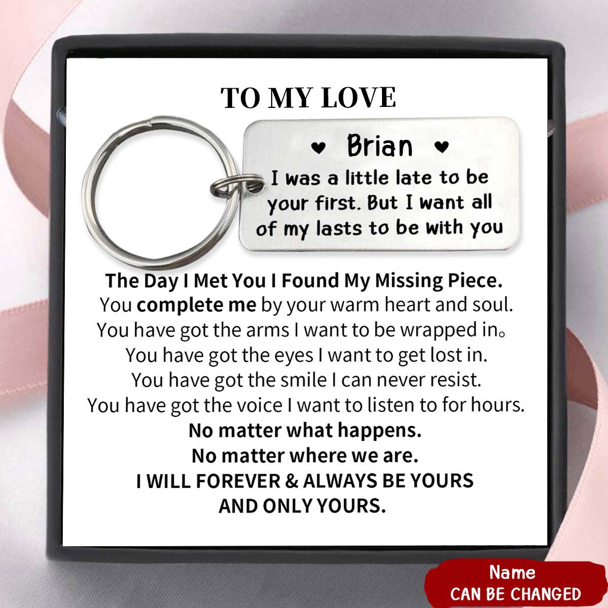 Personalized I Was A Little Late to Be Your First Keychain, Gifts for Couple