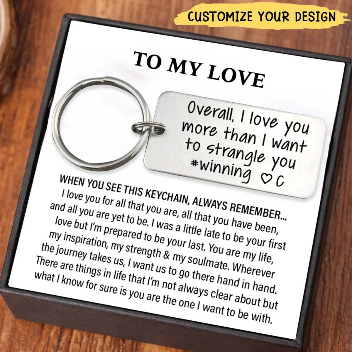 Personalized Letter Funny Keychain, Gifts for Couples