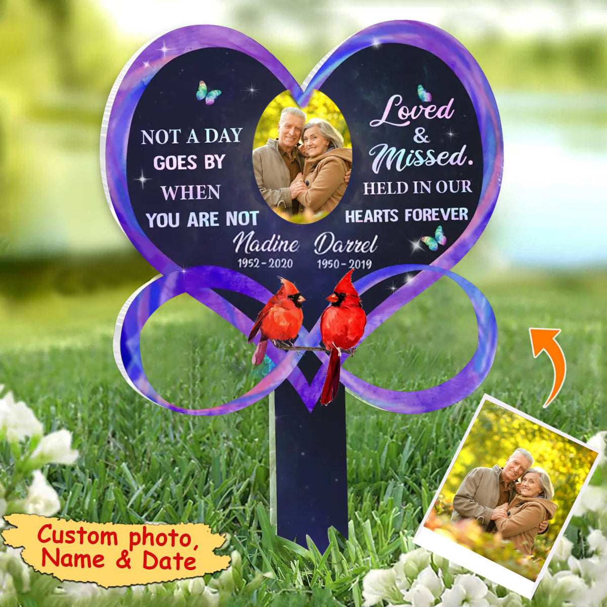 Not A Day Goes By When You Are Not Loved And Missed - Personalized Garden Stake, Memorial Gift