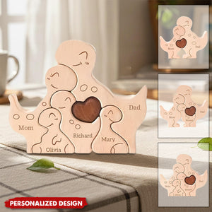 Personalized Dinosaur Family Puzzle, Kids Room or Nursery Decor
