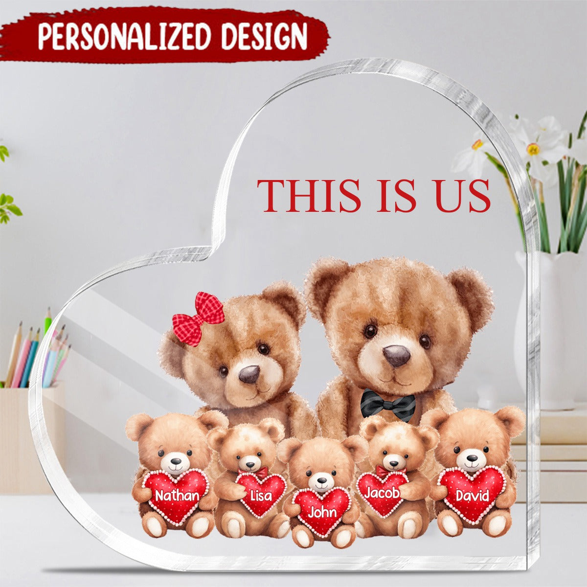 This is Us Bear Family Personalized Acrylic Plaque