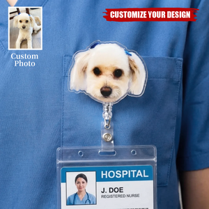 Personalized Funny Pet Badge Reel from Photo, Gifts for Nurse