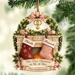 Our First Christmas As Mr And Mrs - Personalized Acrylic Ornament