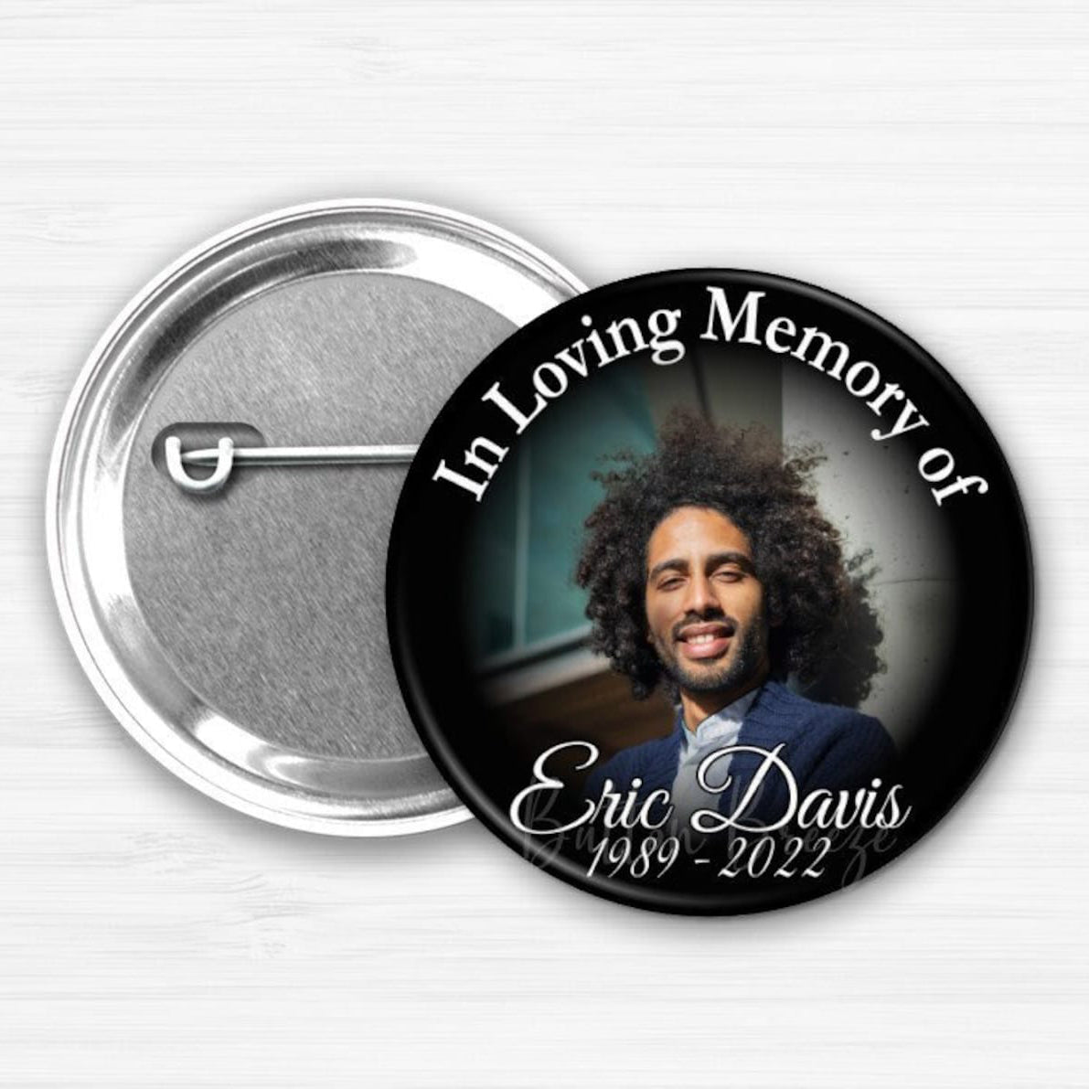In Loving Memory of Personalized Memorial Button Pin - HAPPARY
