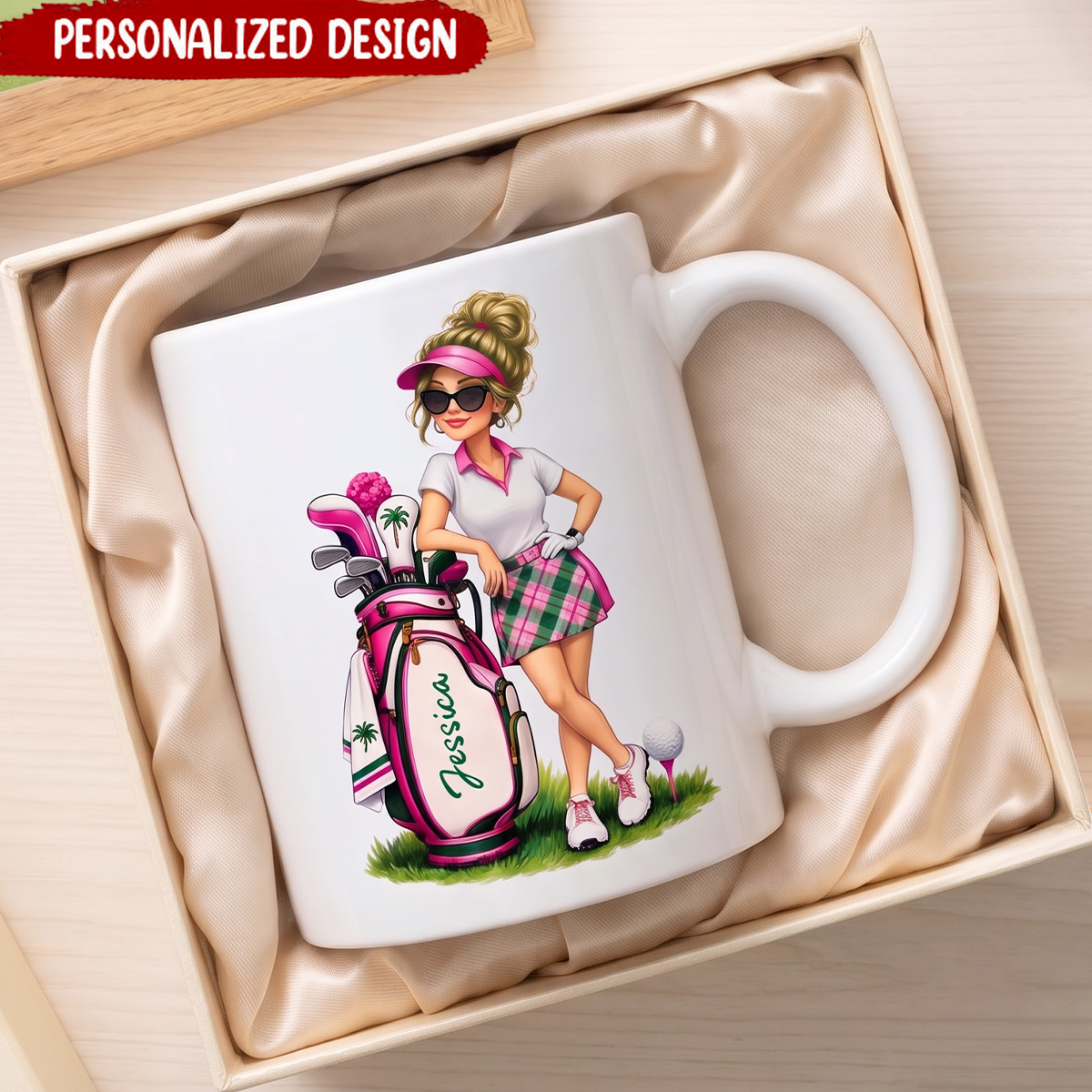 Personalized Lady Golfer Golf Lover Ceramic Mug