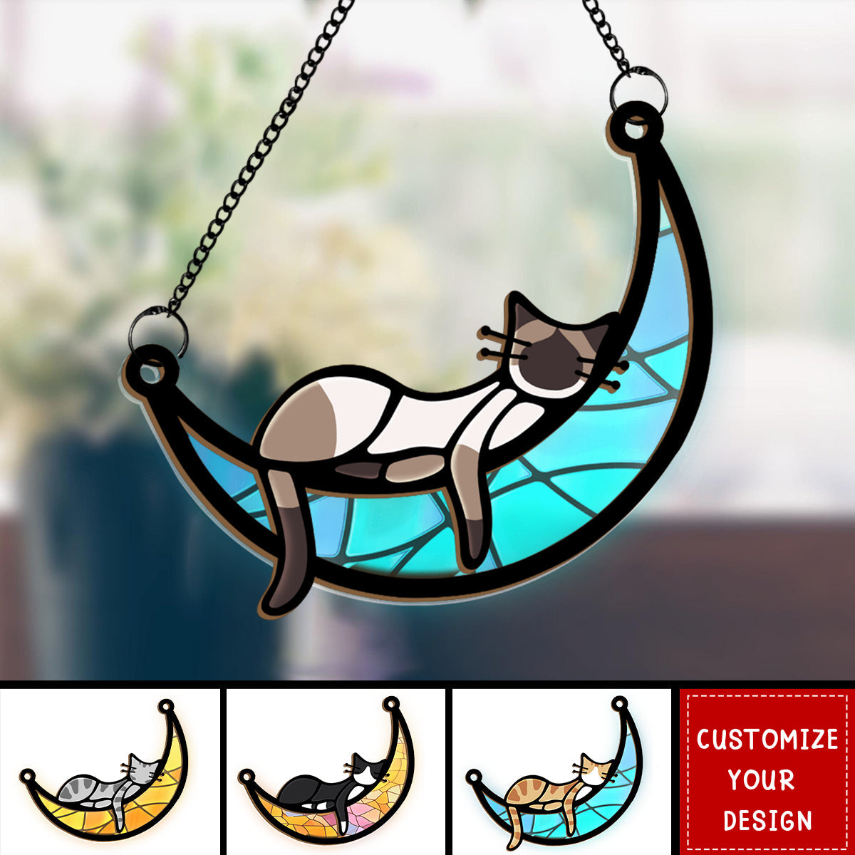 I'm Not Lazy, I'm Just Very Relaxed - Cat Personalized Window Hanging Suncatcher - Gift For Pet Owners