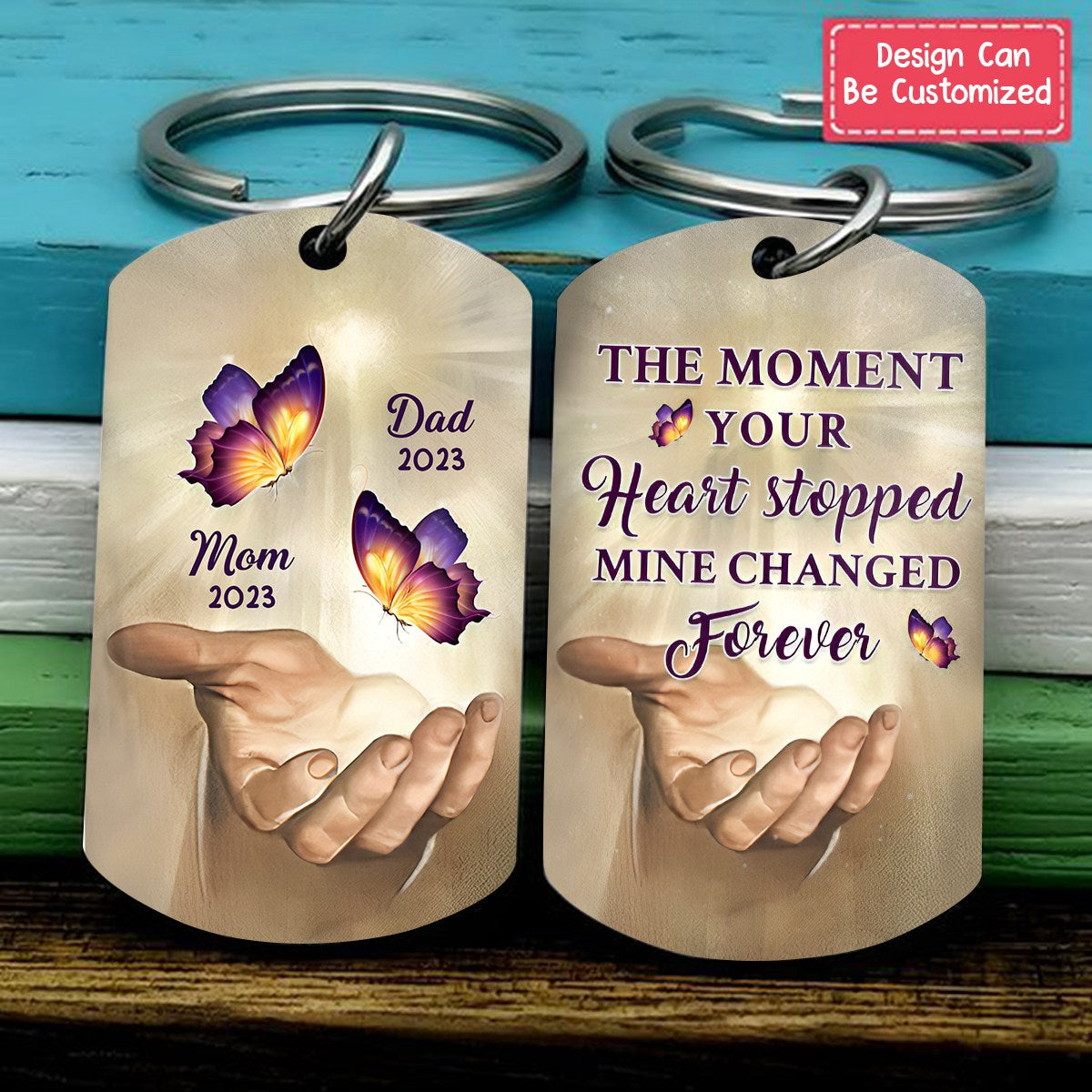 Personalized Memorial The Moment Your Heart Stopped Keychain