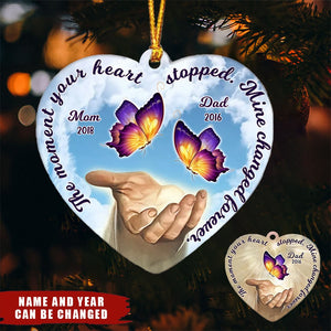 The Moment Your Heart Stopped, Mine Changed Forever Custom Memorial Acrylic Ornament