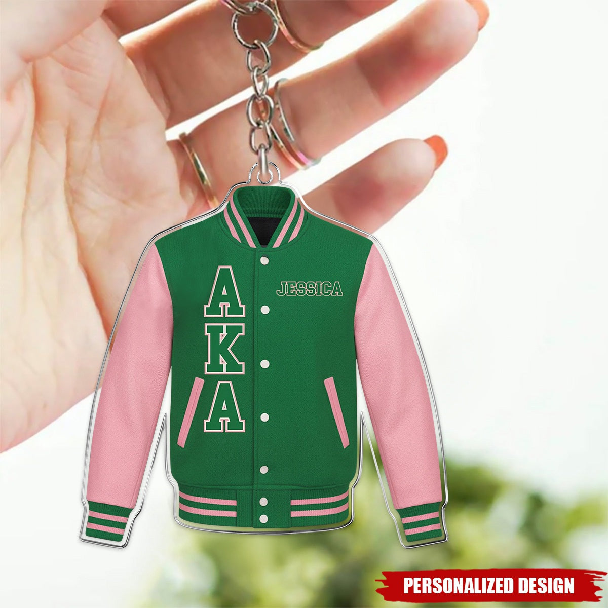 Personalized AKA Varsity Jacket Acrylic Keychain