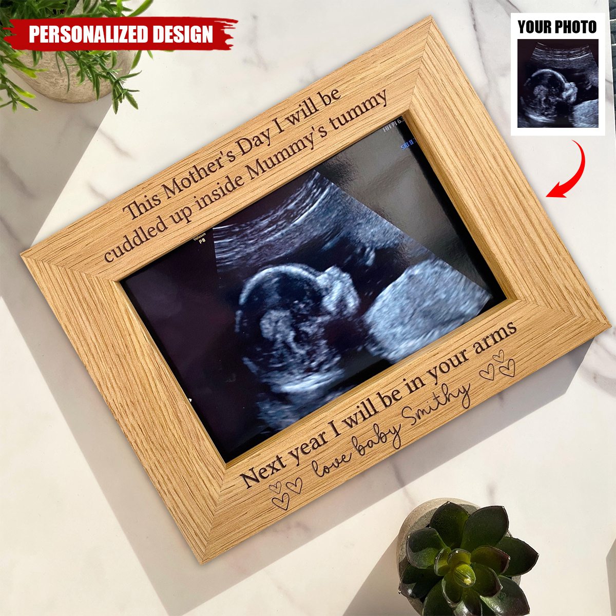 Personalized First Mother’s Day Photo Frame Gift, Custom Baby's Name