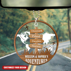 Gifts For Couples - Our Adventures - Personalized Travel Adventure Ornament