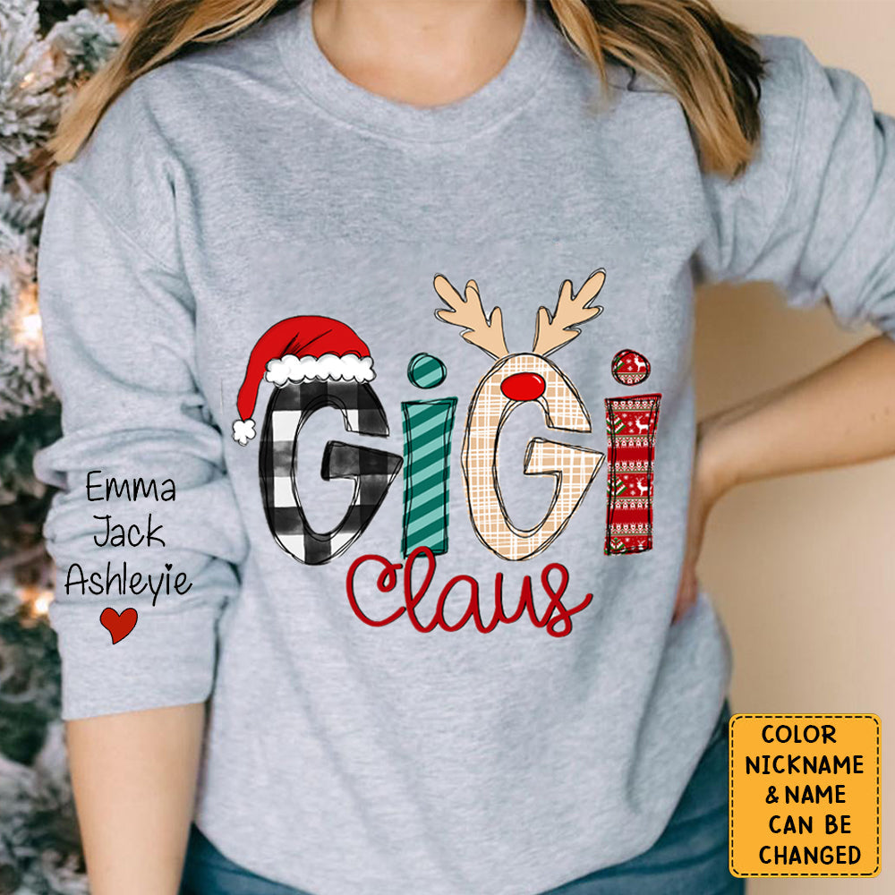 Personalized Christmas Gigi Nana Grandma Claus Sweatshirt