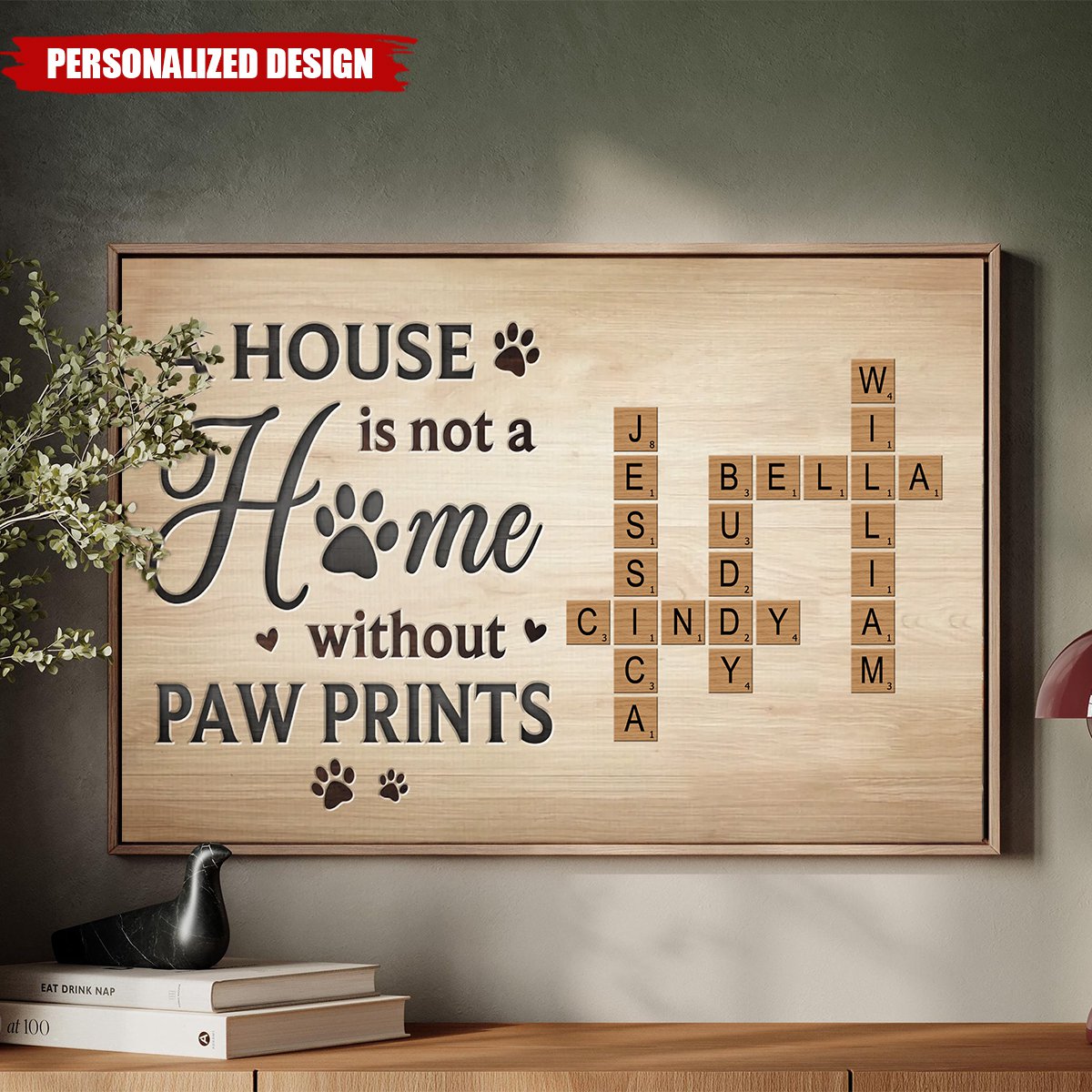 Where Paws Roam, Love Is Always Home - Memorial Personalized Custom Horizontal Poster - Sympathy Gift For Pet Owners