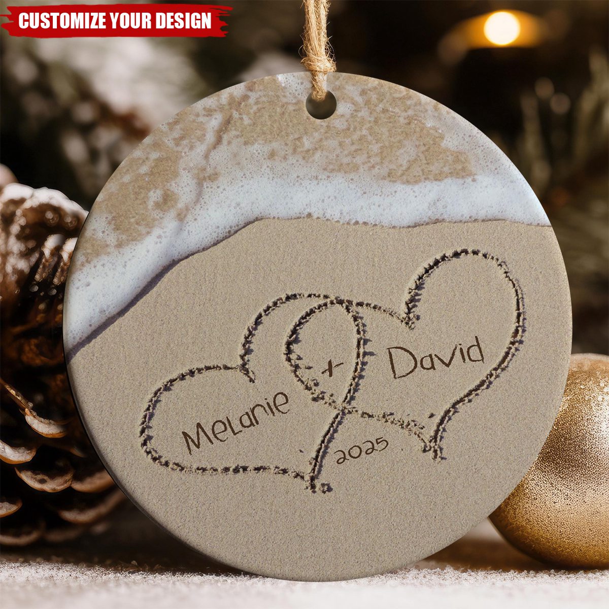 First Christmas Married Ornament 2025 - Our First Christmas Personalized Ornament