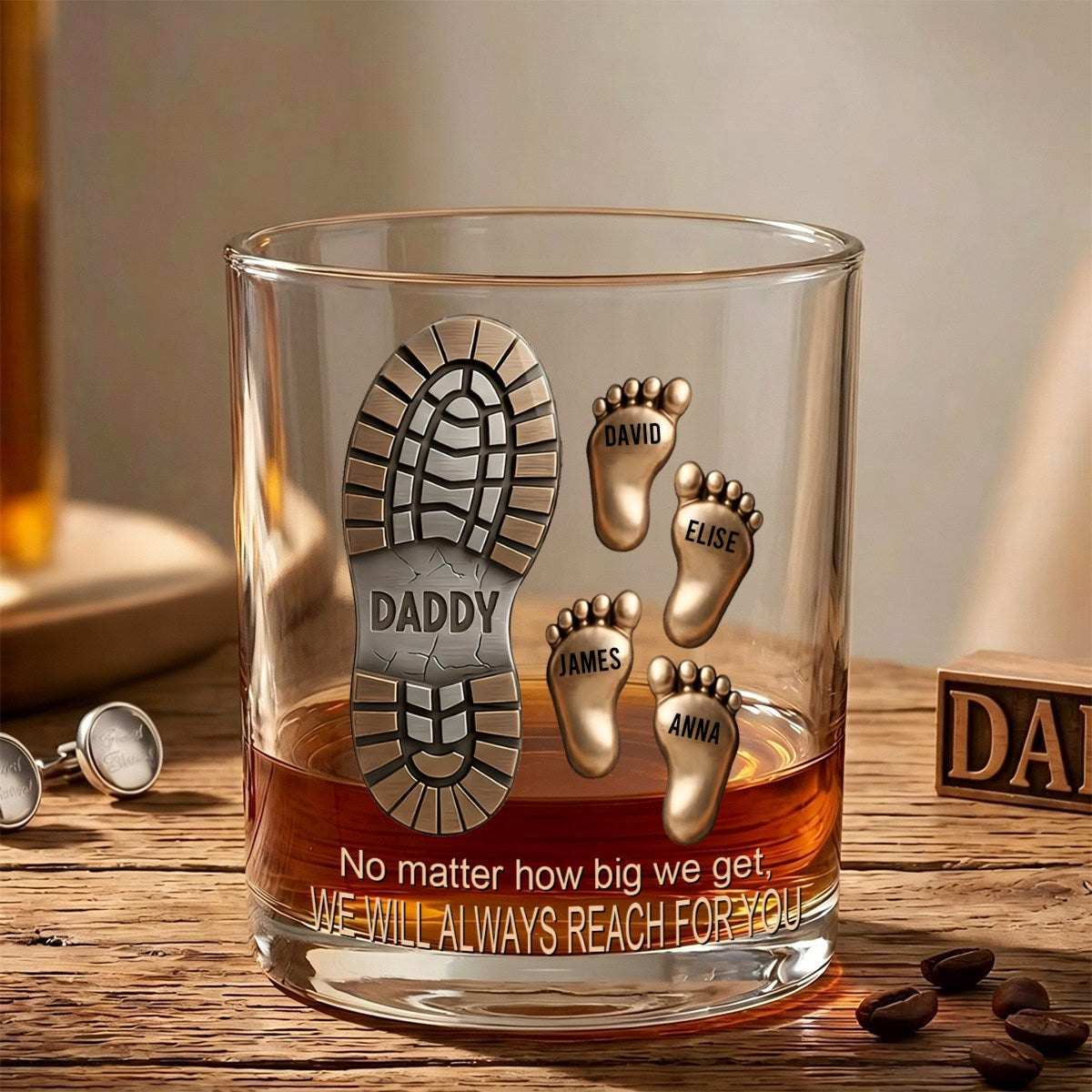 Happy Father's Day - Personalized Father Whiskey Glass