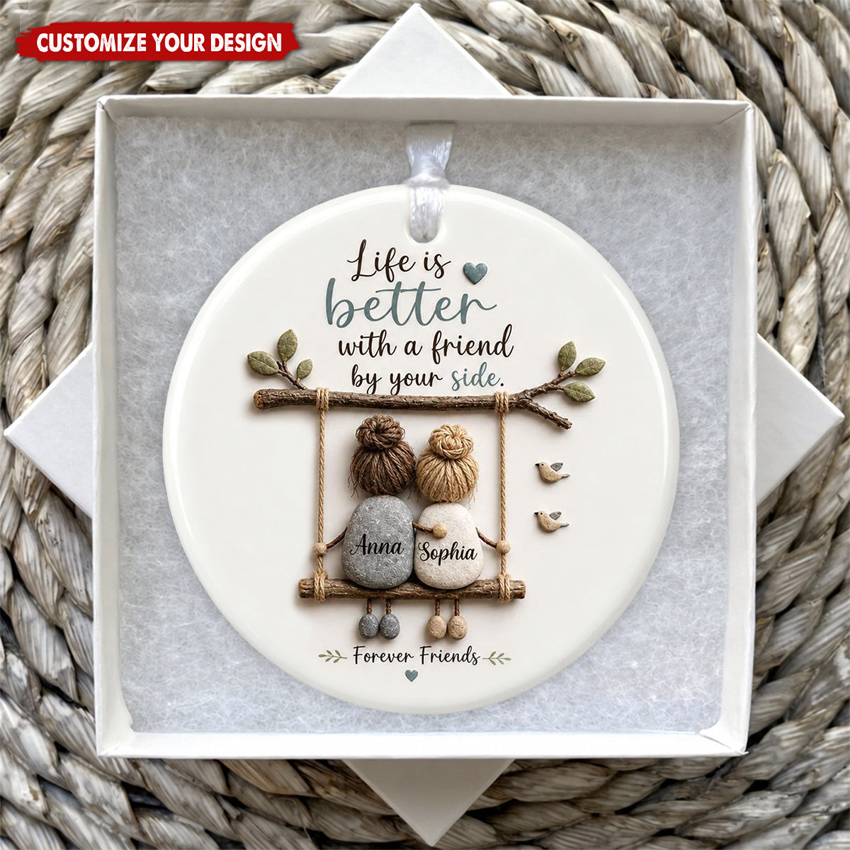 Personalized Best Friend Christmas Ornament, Friendship Holiday Gift