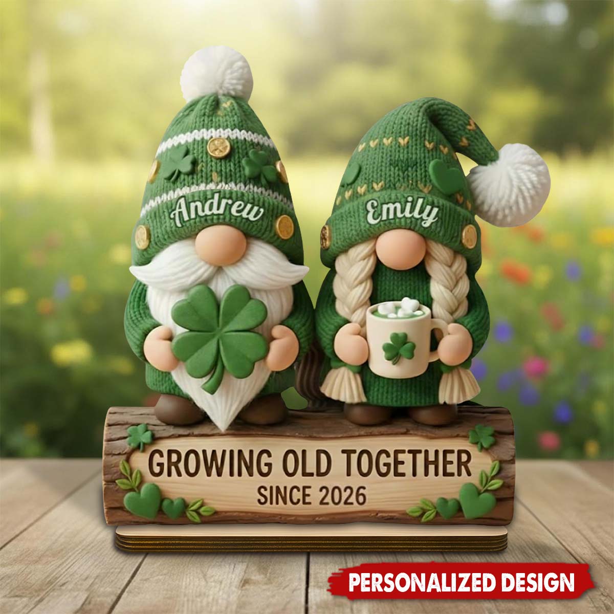 Personalzied Couple Wooden Blocks St Patricks Day Decor