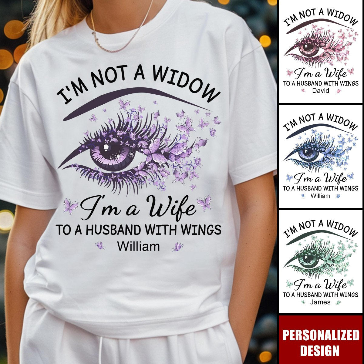 I'm A Wife To A Husband With Wings - Memorial Personalized Custom Unisex T-shirt