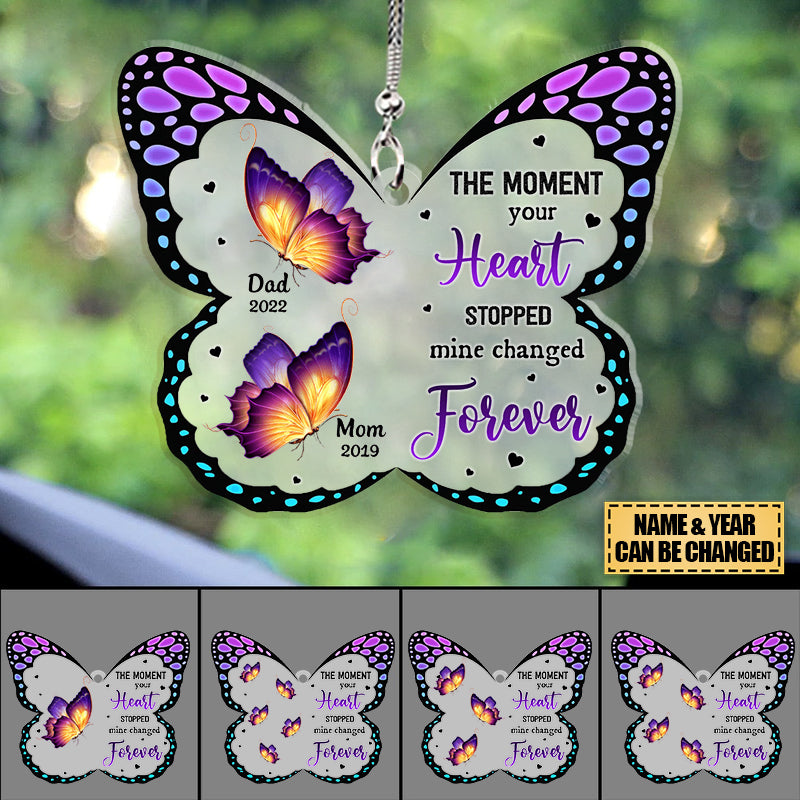 The Moment Your Heart Stopped Mine Changed Forever Memorial Family Personalized Acrylic ornament