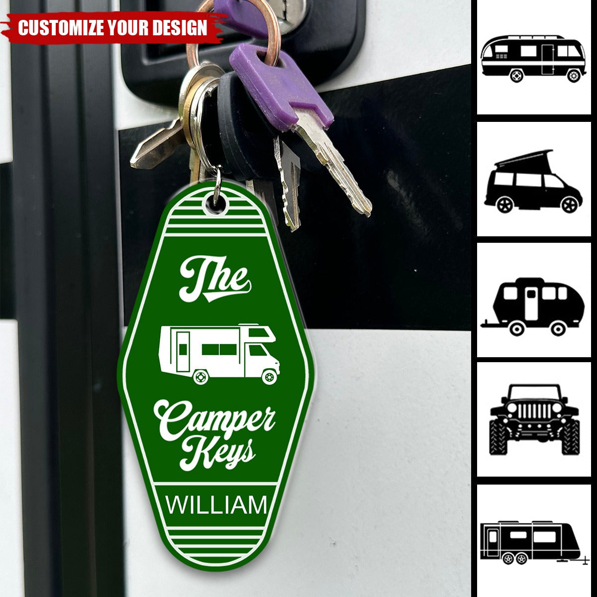 The Camper Key Camping Acrylic Keychain Personalized Gift