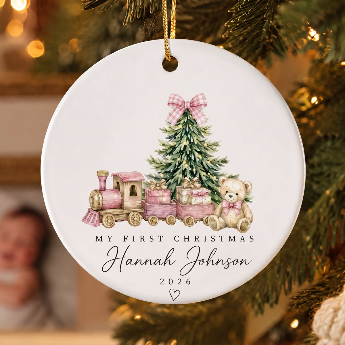 Personalized Baby First Xmas Newborn Xmas Tree Ornament