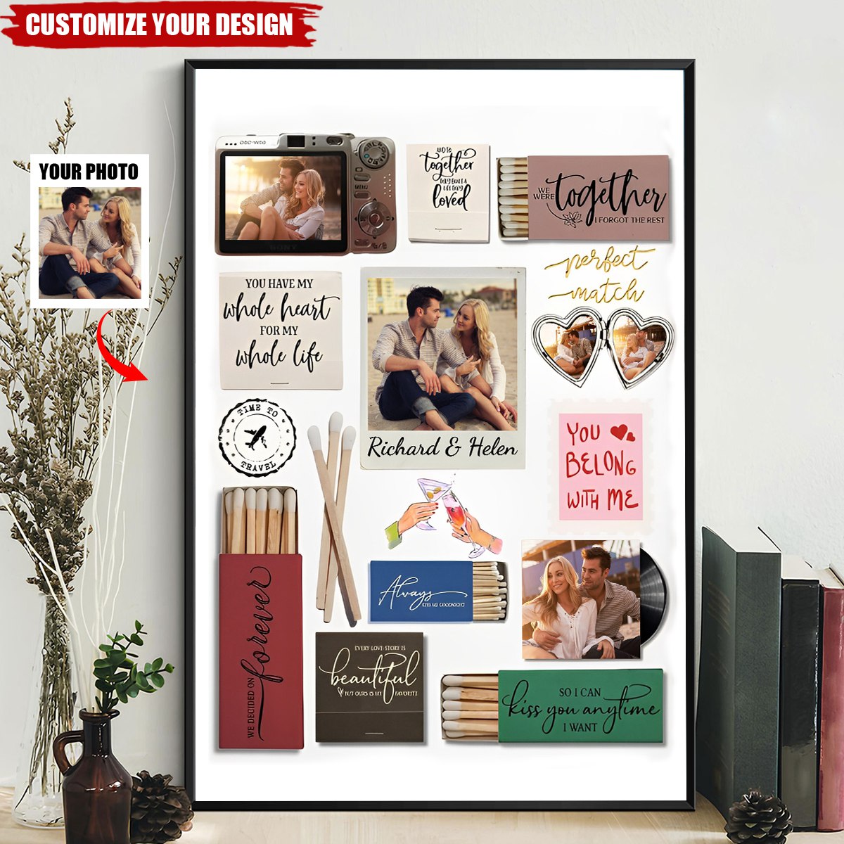 Couple Happy Moment - Match Box Style - Personalized Photo Poster