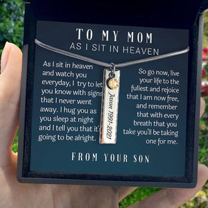 Personalized Memorial Necklace, Loss of Son Gift for Mother