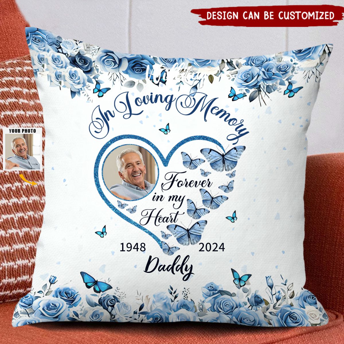 In Loving Memory Memorial Butterflies Personalized Pillow case