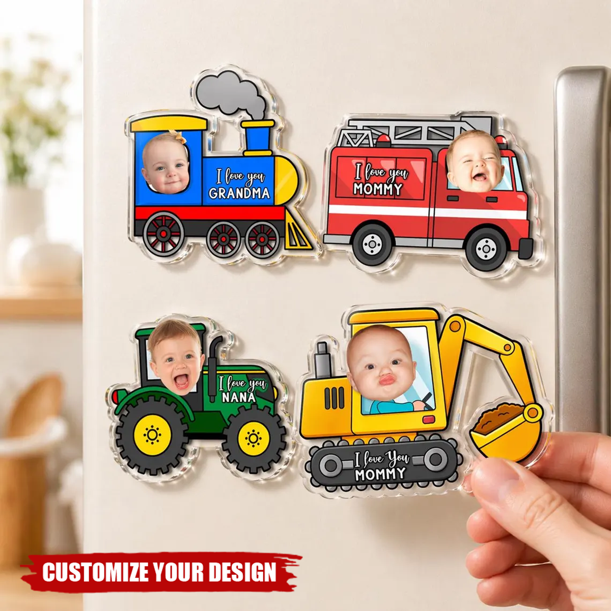 Personalized Car Kids Photo Fridge Magnet