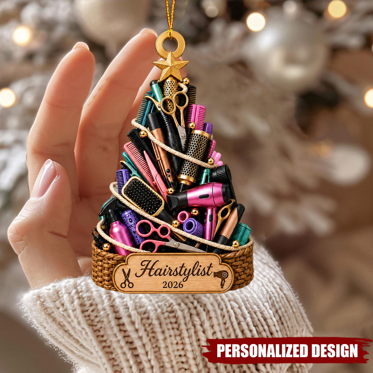 Personalized Hairstylist Christmas Ornament, Hair Salon Stylist Keepsake 2026