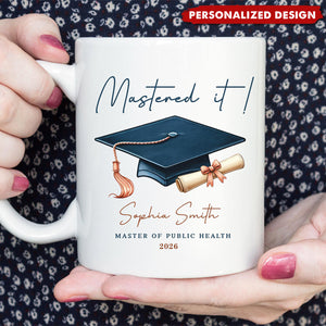 Personalized Masters Degree Coffee Cup, Graduation Mug for Masters