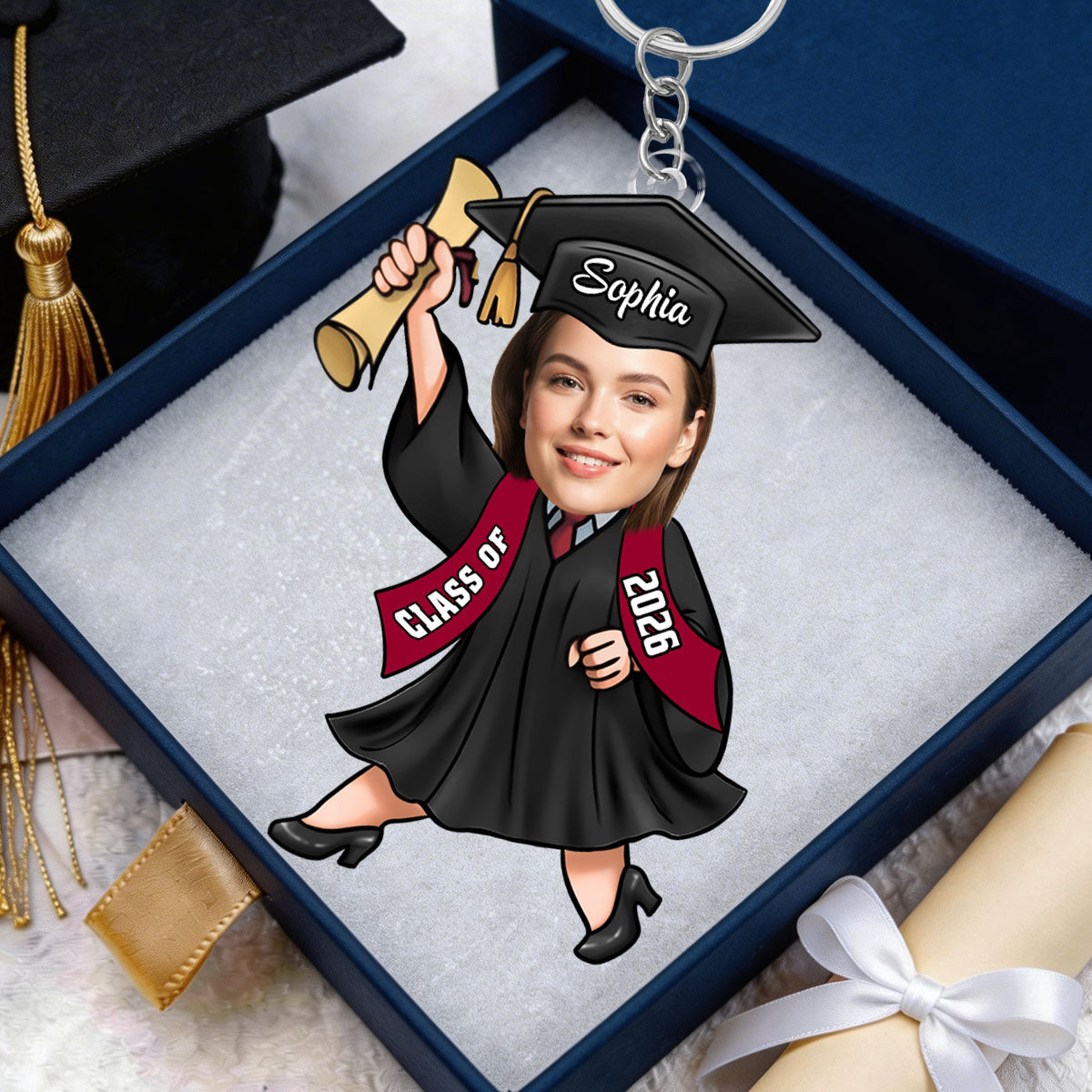Custom Photo Graduate Personalized Graduation Acrylic Keychain
