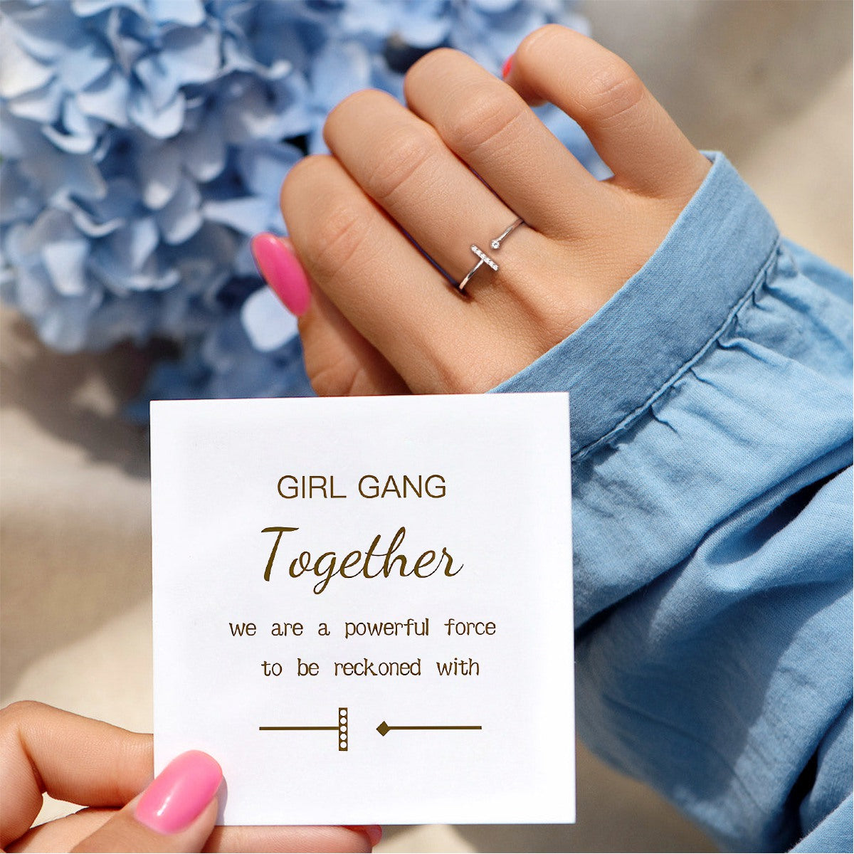 Girl Gang Minimalist T Shaped Ring