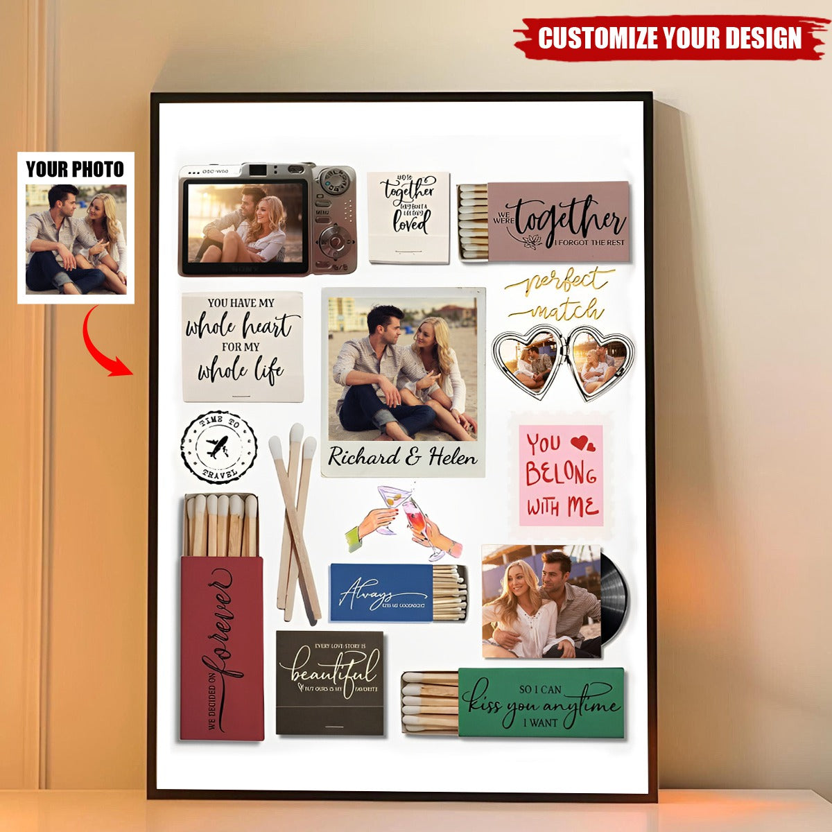 Couple Happy Moment - Match Box Style - Personalized Photo Poster