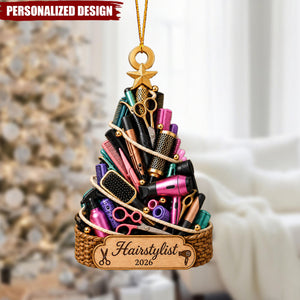 Personalized Hairstylist Christmas Ornament, Hair Salon Stylist Keepsake 2026