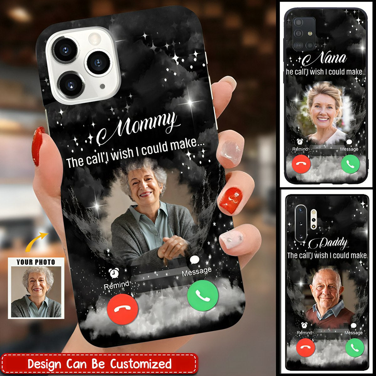 Memorial Upload Photo, Daddy Mommy The Call I Wish I Could Make Personalized Phone Case