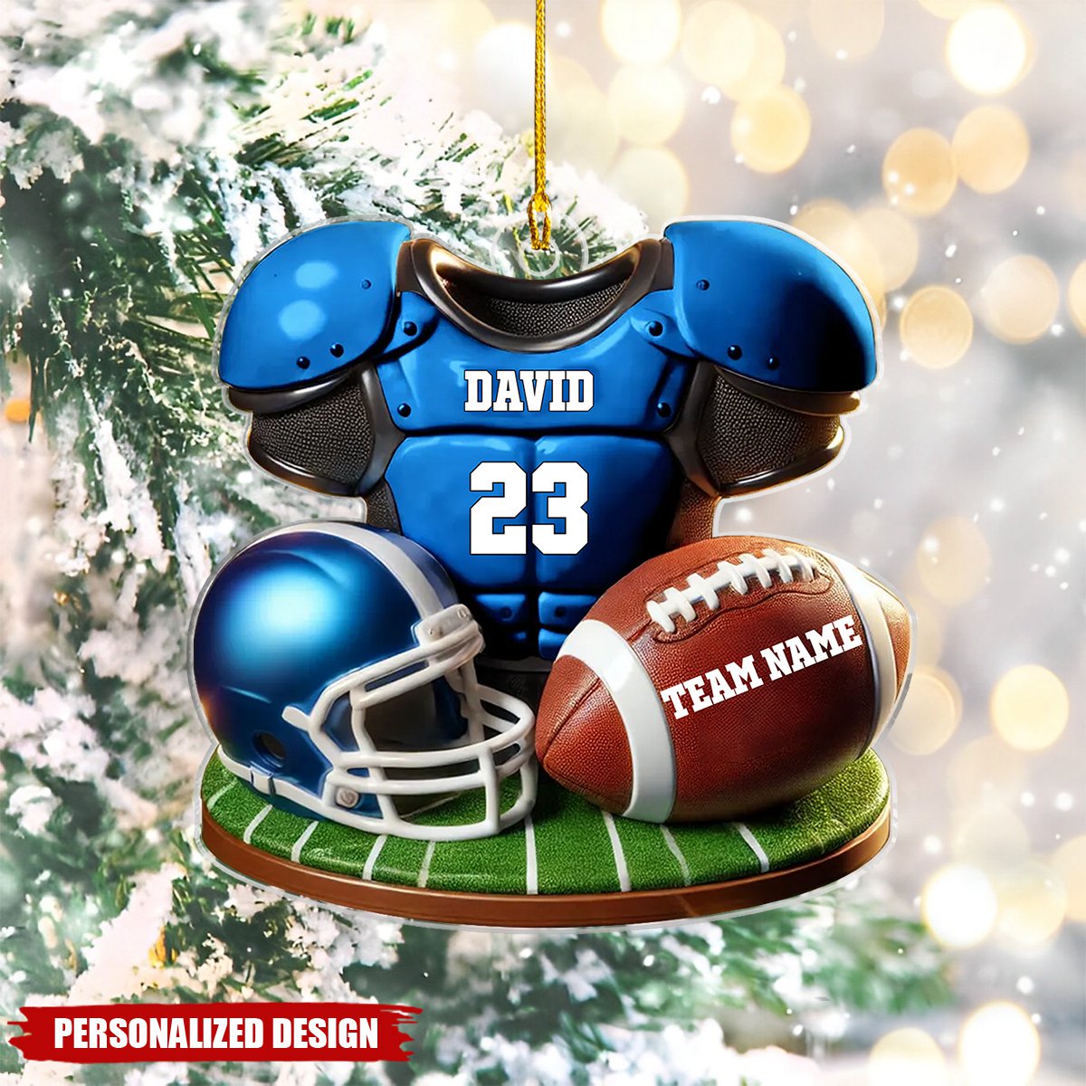 Football Jersey Uniform 3D Effect Personalized Acrylic Ornament