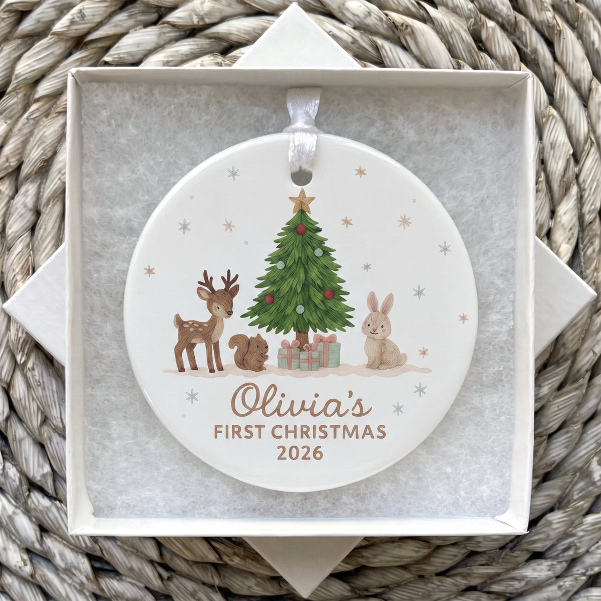 Personalized Baby First Christmas Ornament with Baby Name