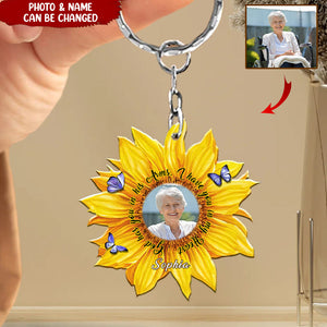 Custom Photo In Loving Memory Sunflower Butterfly Family Loss Memorial Gift Acrylic Keychain