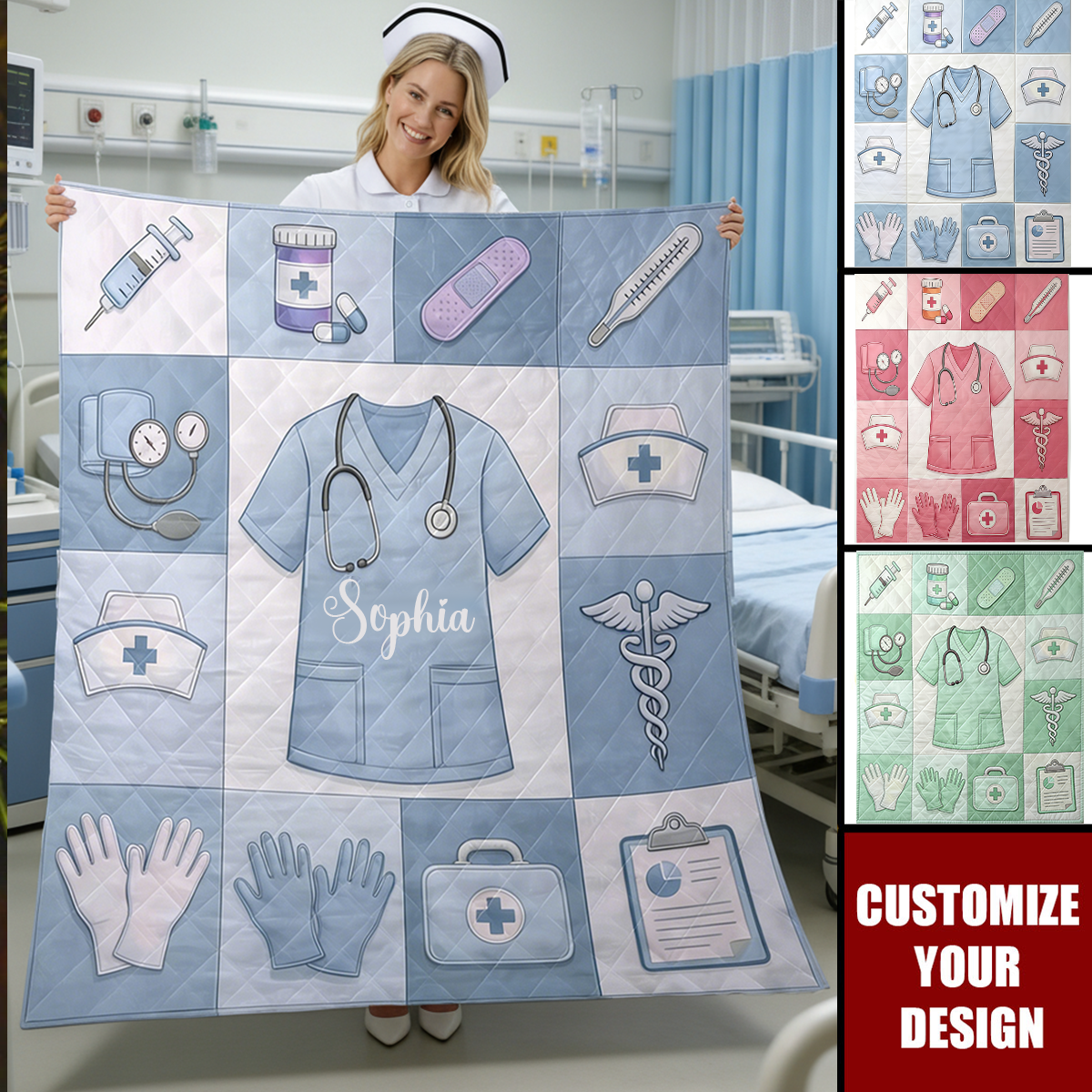 Personalized Nurse Blanket, Medical Blankets, Gift For Nursing Graduates